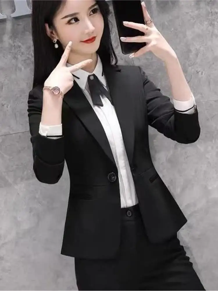 Elegant Professional Suit for Women Fashionable Interview Workwear Short Sleeve Long Sleeve Available High-Quality Chinese Brand