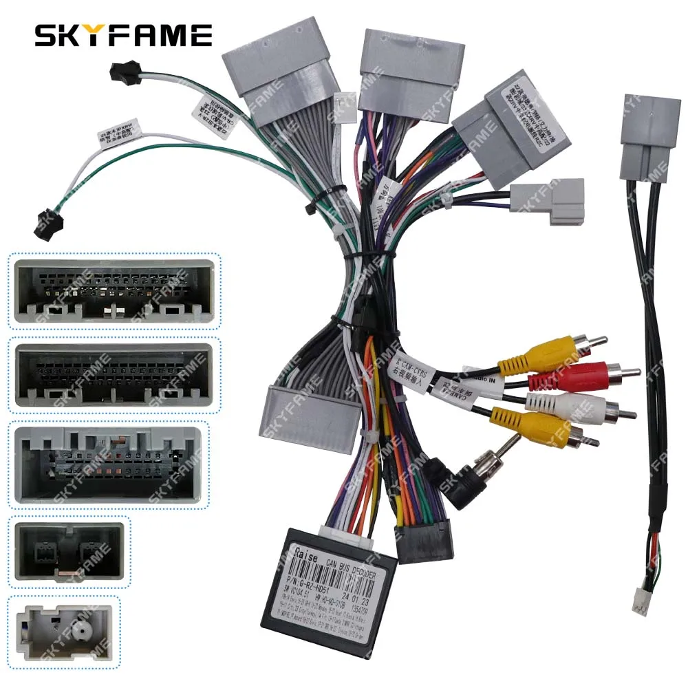 

Car 16pin Wiring Harness Adapter Canbus Box Decoder Android Radio Power Cable For Odyssey Interga Elysion Crider Civic G-RZ-HD51