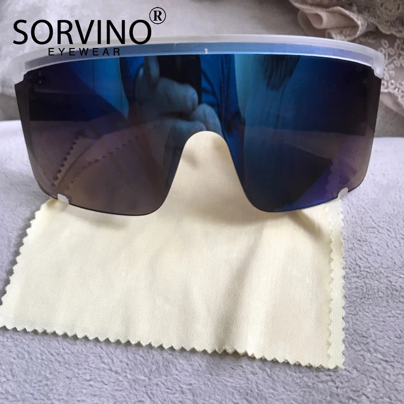 SORVINO Designer Oversized Visor Shield Sunglasses Women Men Brand Hood Goggles Big Flat Top 90s Mask Sun Glasses Shades SP144