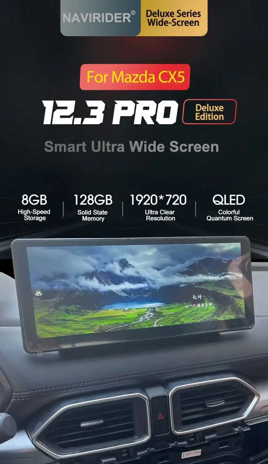 1920*720 QLED Screen Multimedia Video Player For Mazda CX5 Android 13 CX-5 CX8 2017 2019 2023 CarPlay Car Radio Autoradio 128GB
