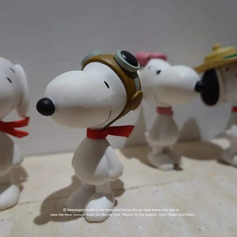 4 Uds Japón dibujos animados maní Snoopy Mini figura modelo juguetes pastel en miniatura colección accesorios