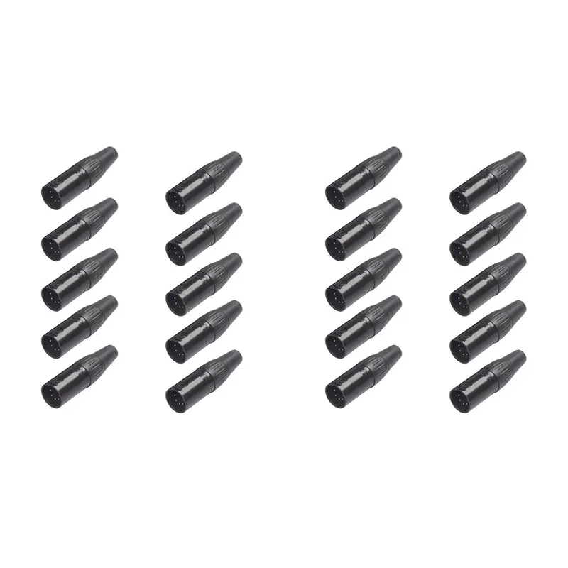 

FFYY-20PCS 5Pin XLR DIY Plug For DIY Welding Of Various Audio Cables, Microphone Cables, Dmx Cables XLR 5Pin Male