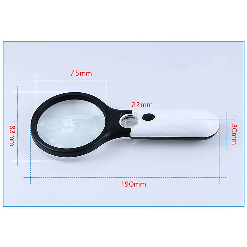 Diamond Painting Tool 45X Magnifying Glass With LED Lights Handheld Backlit Magnifier For Reading. Seniors, Repair, Coins