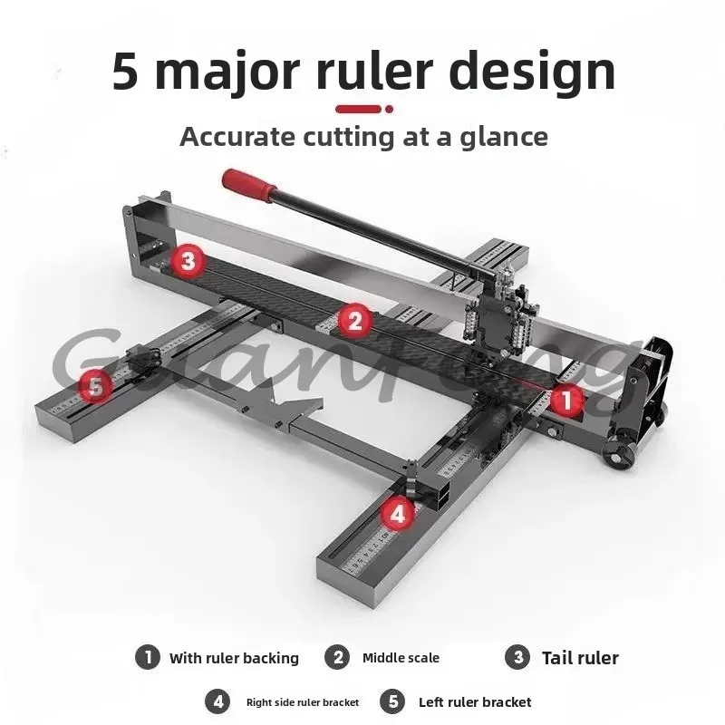 Manual Ceramic Tile Pusher, High-Precision Floor Tile Cutting Machine, All-Steel Construction with Laser & Magnetic Positioning