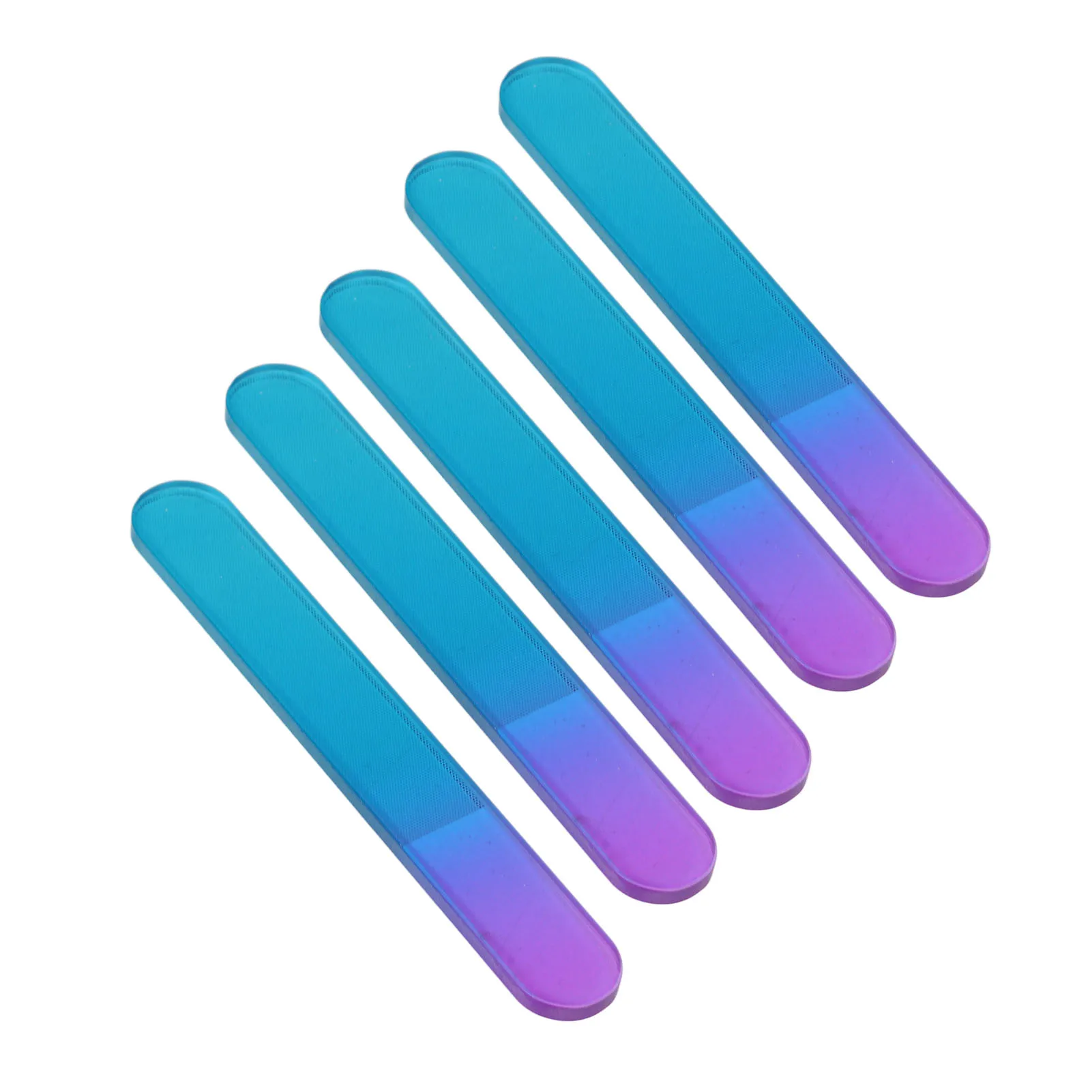 ZK40 5 pièces limes à ongles en verre Double face polissage physique sûr lime à ongles en verre Simple avec étuis pour Salon Nai à la maison