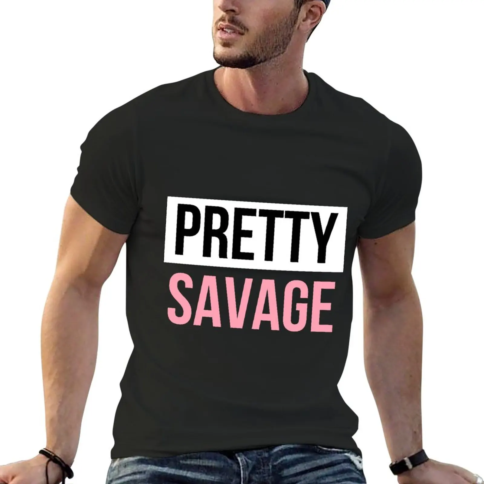 New pretty savage T-Shirt boys white t shirts cute clothes plus size t shirts funny t shirts mens plain t shirts