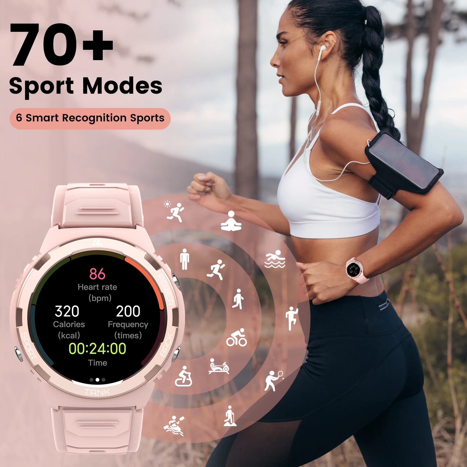 2024 KOSPET TANK S1 Smart Watch per donna Ultra AOD AMOLED orologi 5ATM impermeabile Bluetooth Call Fitness smartwatch digitali