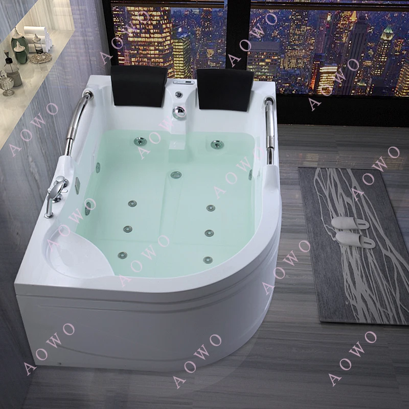 AOWO Spa Bathtub  Smart Soaking Tub 2 Person Acrylic Corner Free Standing Bathtubs Whirlpools Yacuzzi Massage Hot Tub