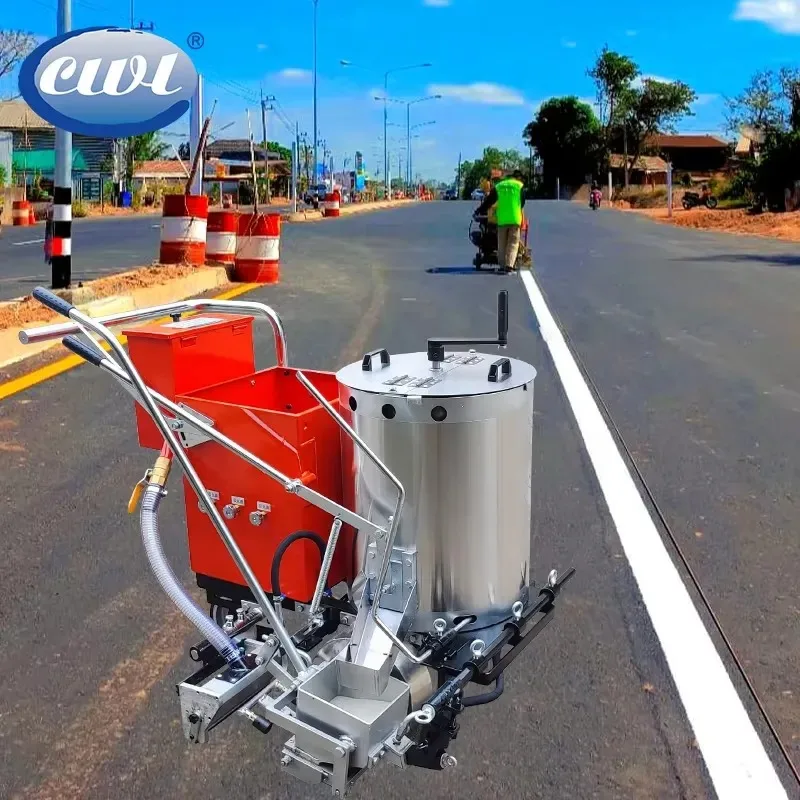 AP01 Hot Sale Hand Push Thermoplastic Road Line Marking Machine with Pump for Crosswalks and Pavement for Easy Use High