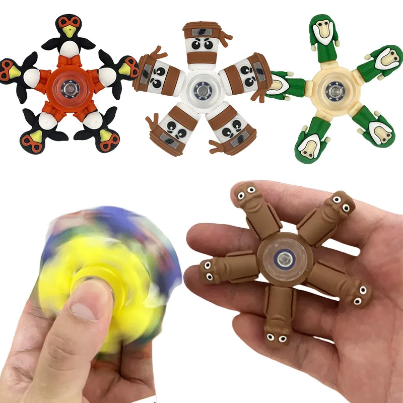 Italian Brainrot Tung Deformed Fidget Spinner Chain Toy Antistress Hand Spinner Vent Toy Adult Stress Relief Fidget Sensory Gyro
