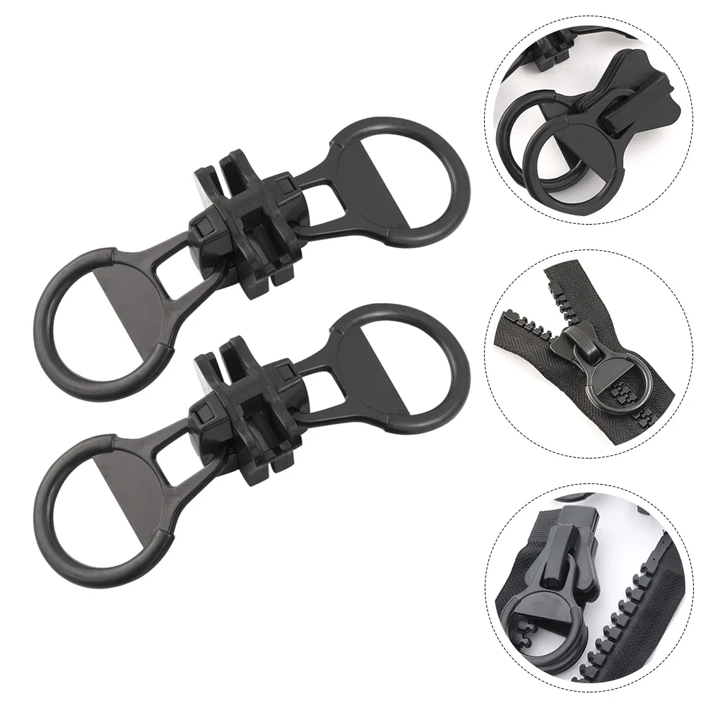 

2pcs Zipper Pulls Plastic Replacement Zipper Heads Durable Detachable Sliders For Bags Jackets Backpacks Luggage Coats Diy