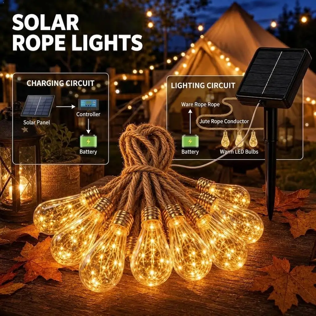 Solar Camping Papaya Lamp Outdoor Waterproof Starry Sky Copper Wire Colored Light String for Christmas Courtyard Layout Decorati