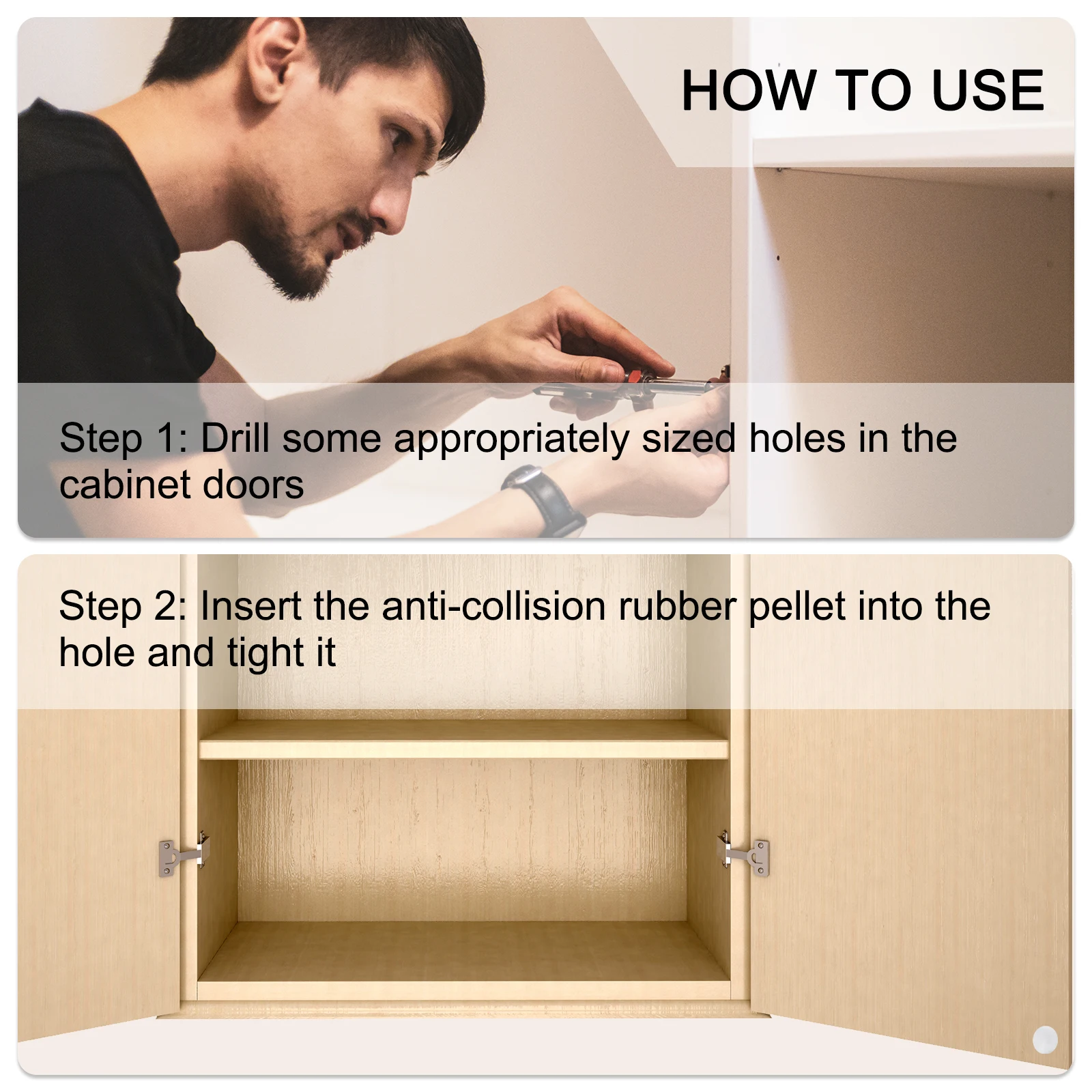 56Pcs Glass Table Top Bumpers with Stem, 7mm/0.28Inch White Rubber Bumper Grippers Anti Collision Slip Glass Table Spacers