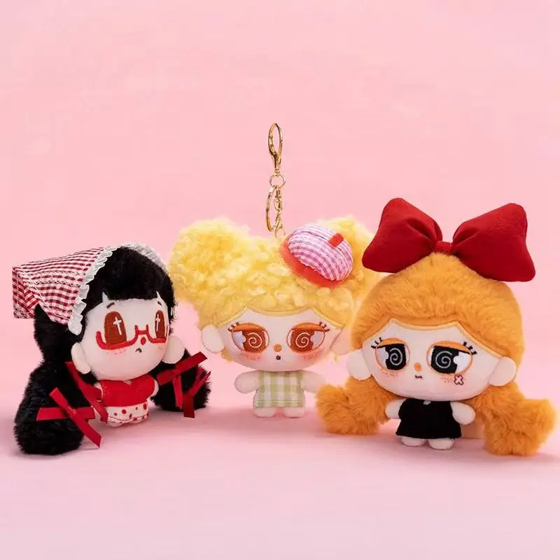 Vintage Girl Doll Plush Keychain Cute Rag Doll Bag Charm Soft Character Pendant Purse Backpack Hanging Accessory Gift for Women