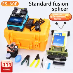 fusionadora fibra optica FS-60F Orange Fully Automatic Fusion Splicer Machine Fiber Optic give a pair free  electrodes