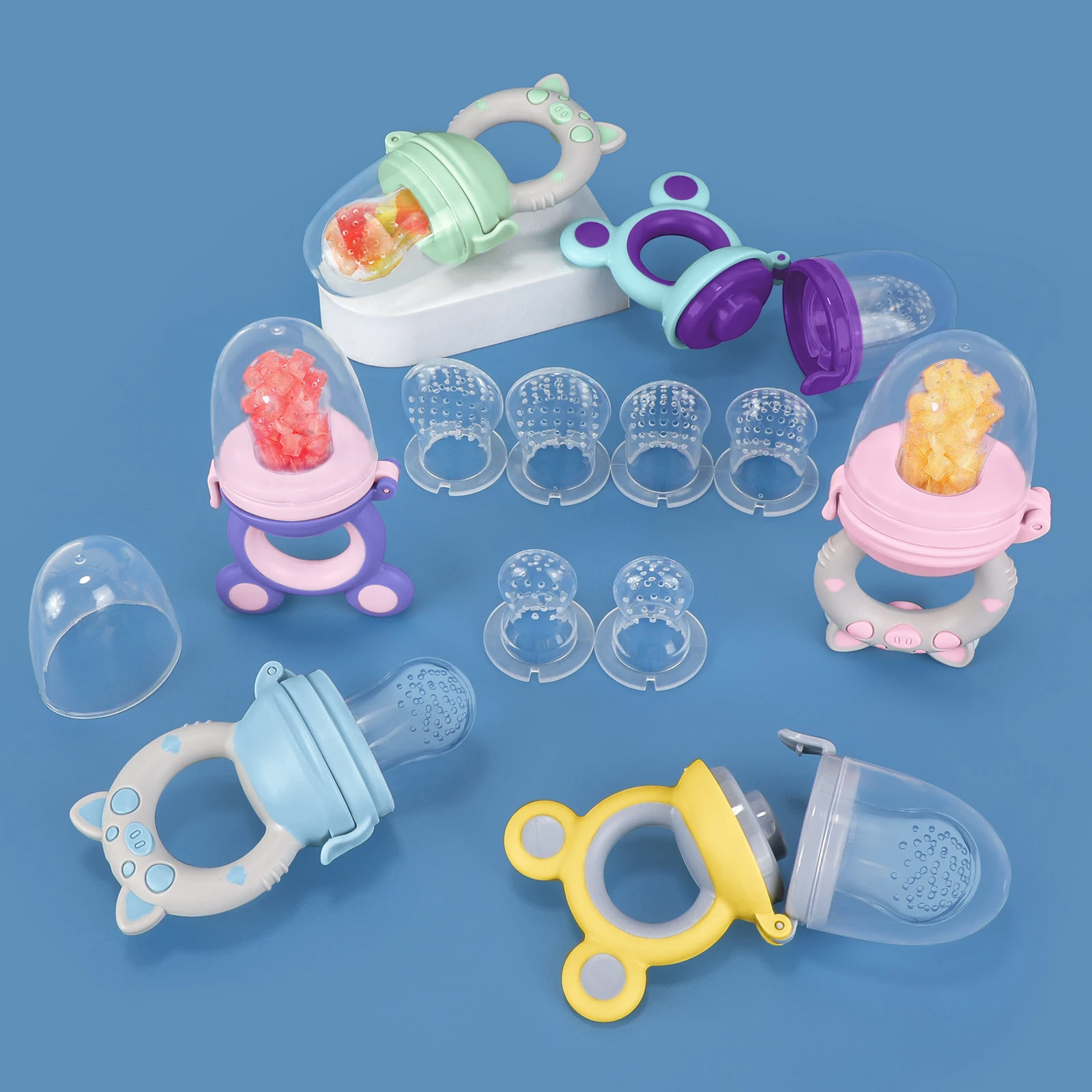 

TYRY.HU 8 шт./компл. 6-36 месяцев силиконовая кормушка для фруктов и овощей для младенцев и малышей пищевая соска для прорезывания зубов и кормления