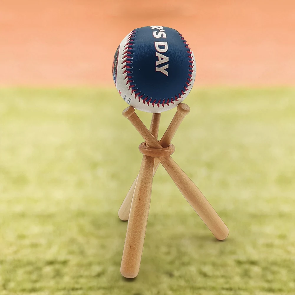 Wooden Baseball Holder Baseball Golf Tennis Ball Display Stand Baseball Bat Display Stand Holder for Kids and Sports Lover