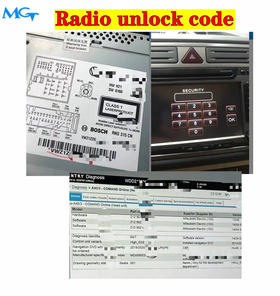 Radio unlock code for VW for audi for skoda for Benz