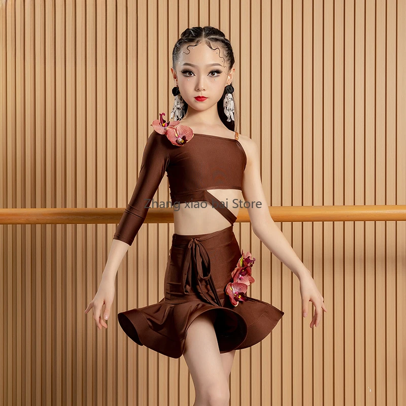 

Cha Cha Tango Latin Dance Clothes Girls Samba Salsa Rumba Dance Dress Kids Training Competition Ballroom Dancing Dresses Child