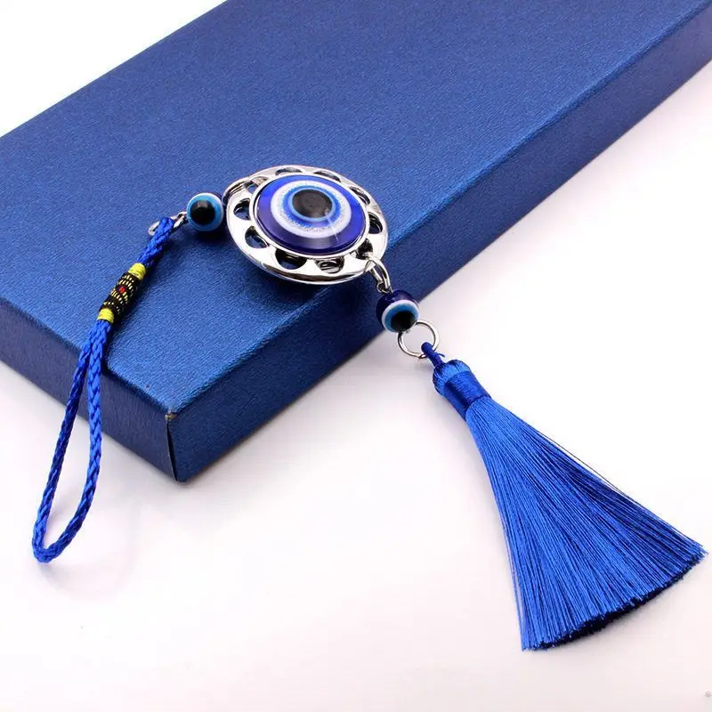 

Crystal Tassels Blue Eyes Car Accessory Demon-Eye Pendant Auto Rearview Mirror Ornaments Birthday Gift Couple Accessories Car