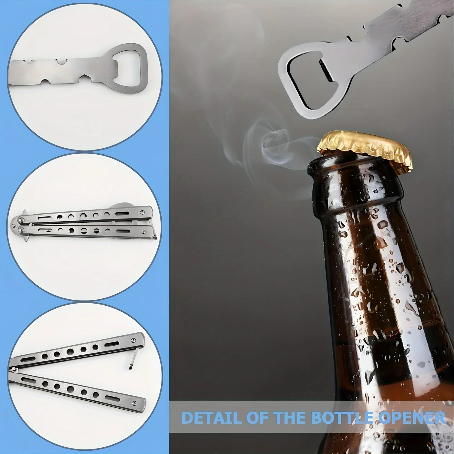 

2pcs Stainless Steel Bottle Opener Set - Metal Beer Opener - Outdoor Supplies - Perfect Gift for Birthday, Halloween, Christmas