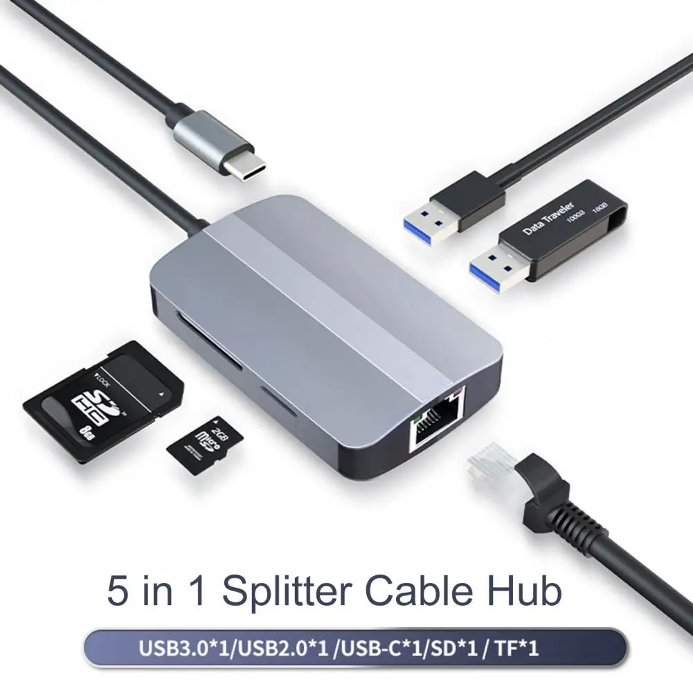 

Useful Non-destructive Installation Plug Play USB3.0 USB 2.0 LAN RJ45 Cable HUb TF/SD-Card Reader Computer Accessories