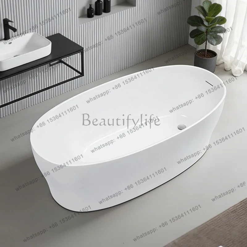 

Classic Oval Acrylic Bathtub Home Homestay Goose Egg Bathtub