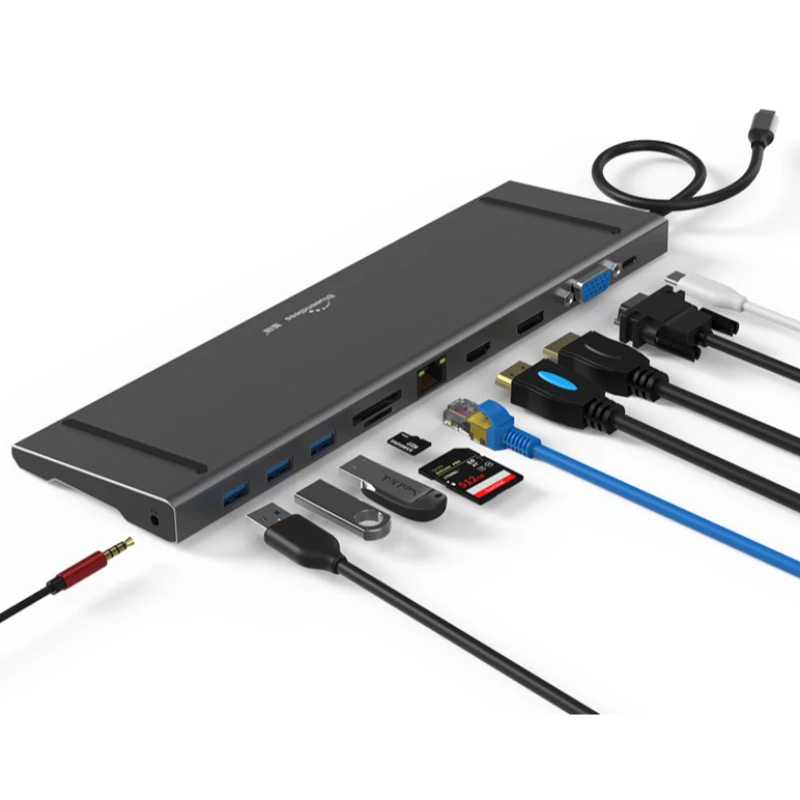 

HD1101 Type C 4K Display Port Hdtv Usb To Ethernet Expansion Card Reader Sd Tf Rj45 Laptop Stand 11 In 1 Usbc Hub