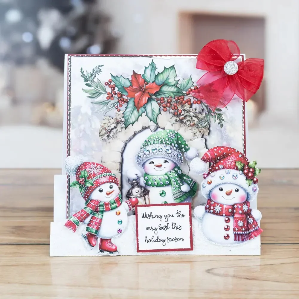 الوجه الصغير لرجل الثلج كان وردي قطع معدنية حمراء يموت Slimline أساسيات الخردة الحجز بطاقة الاستنسل قطع يموت DIY بها بنفسك 2025 #5