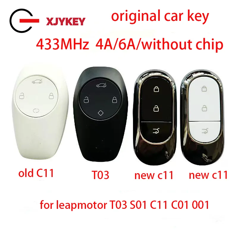 

XJY Original Car Remote Key Keyless Smart Key 433Mhz 4A/6A/Without Chip for Leapmotor T03 S01 C11 C01 001 Car Smart Remote Key