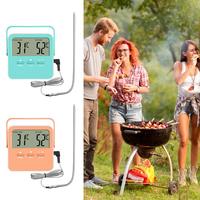 Wireless BBQ Grill Food Cooking Kitchen Meat Thermometer With Timer LCD Display Probes Digital Household Kitchen Cooking Use