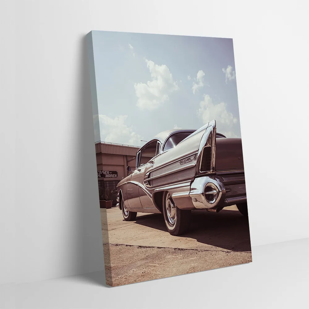 Classic Car Rear View Poster Customizable Printed Canvas Painting Wall Art Gift for Room Decoration Decorative Paintings Frames