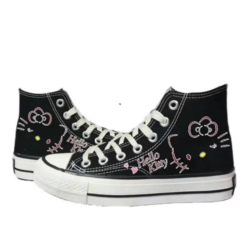 Sanrio Hello Kitty Print Korean Version High Top Canvas Shoes Lolita Cartoon Boys and Girls Student Casual Shoes Kids Sneakers