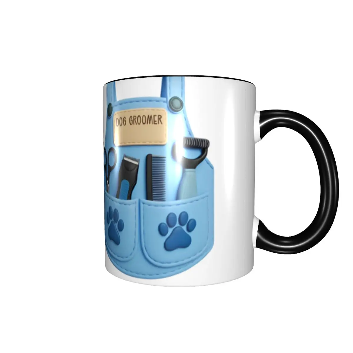 Customized Pet Care Specialist Coffee Mugs DIY 3D Stethoscope & Heartbeat Pattern Ceramic Milk Tea Mug