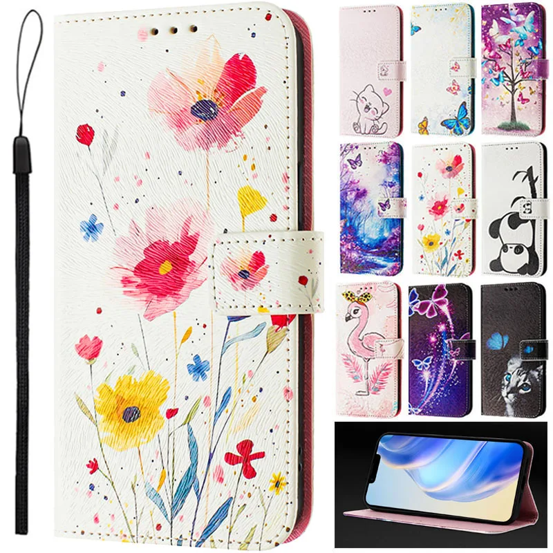 Capa Borboleta de Couro para Doogee Note 59 Pro, Note 58, N60 Pro, Note 56, N55 Plus - Capa Carteira para Celular