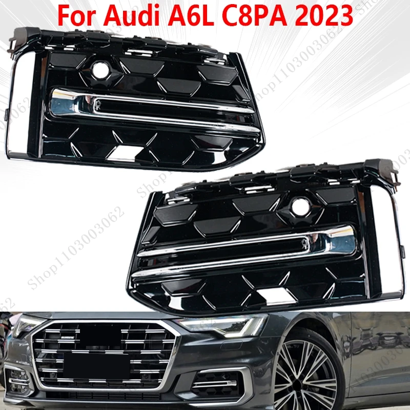 

Auto Side Front Mesh Honeycomb Lower Bumper Fog Light Grille Grill Cover For Audi A6L C8PA 2023 Cover Car Accessories