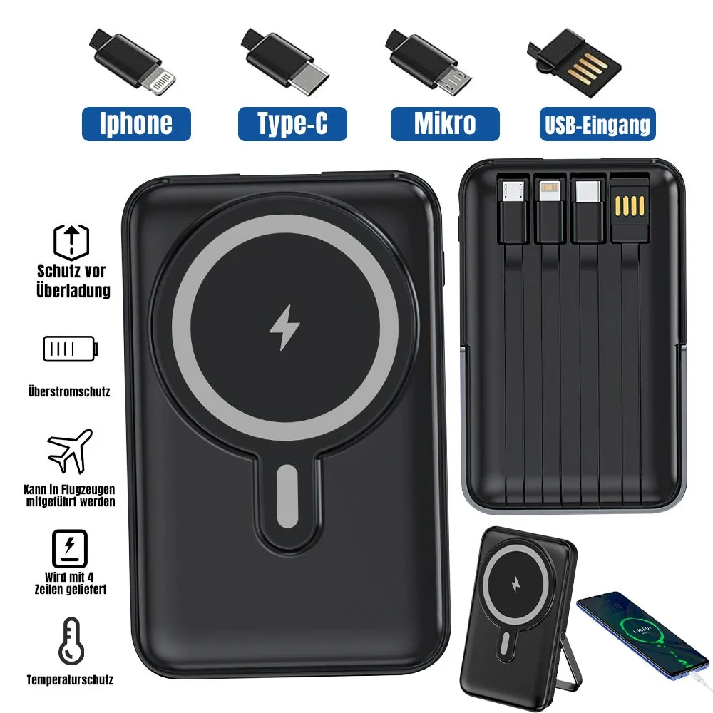 30000mAh Magnetic Power Bank 22.5W Fast Wireless Charger Ext