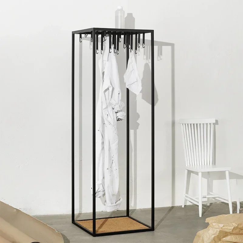 Square floor hanger indoor open wardrobe bedroom metal coat rack Hot sales
