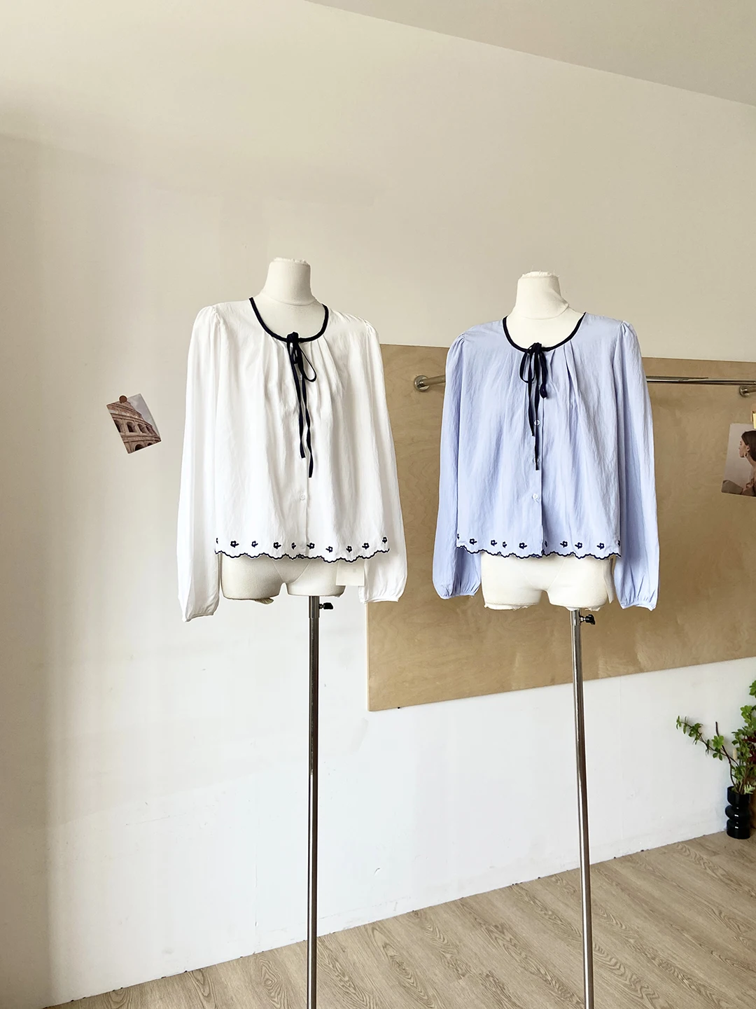 

Женская рубашка Sweet Design Sense: Нежный стиль, омолаживающий эффект, весна 2026, новинка, повседневная, свободный крой, длинный рукав, круглый вырез