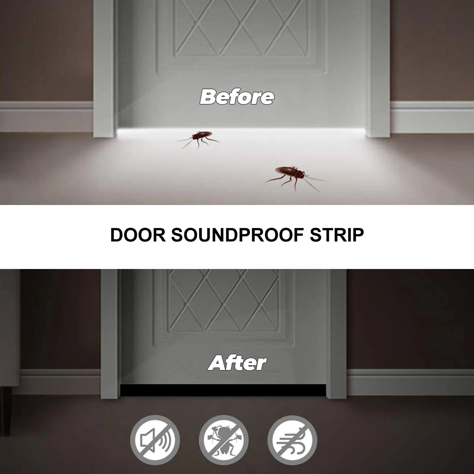 

2Pcs Soundproof Sealing Strip High Durability Door Bottom Seal Strip for Windows Doors Noise Reduction Long-Lasting Flexibility