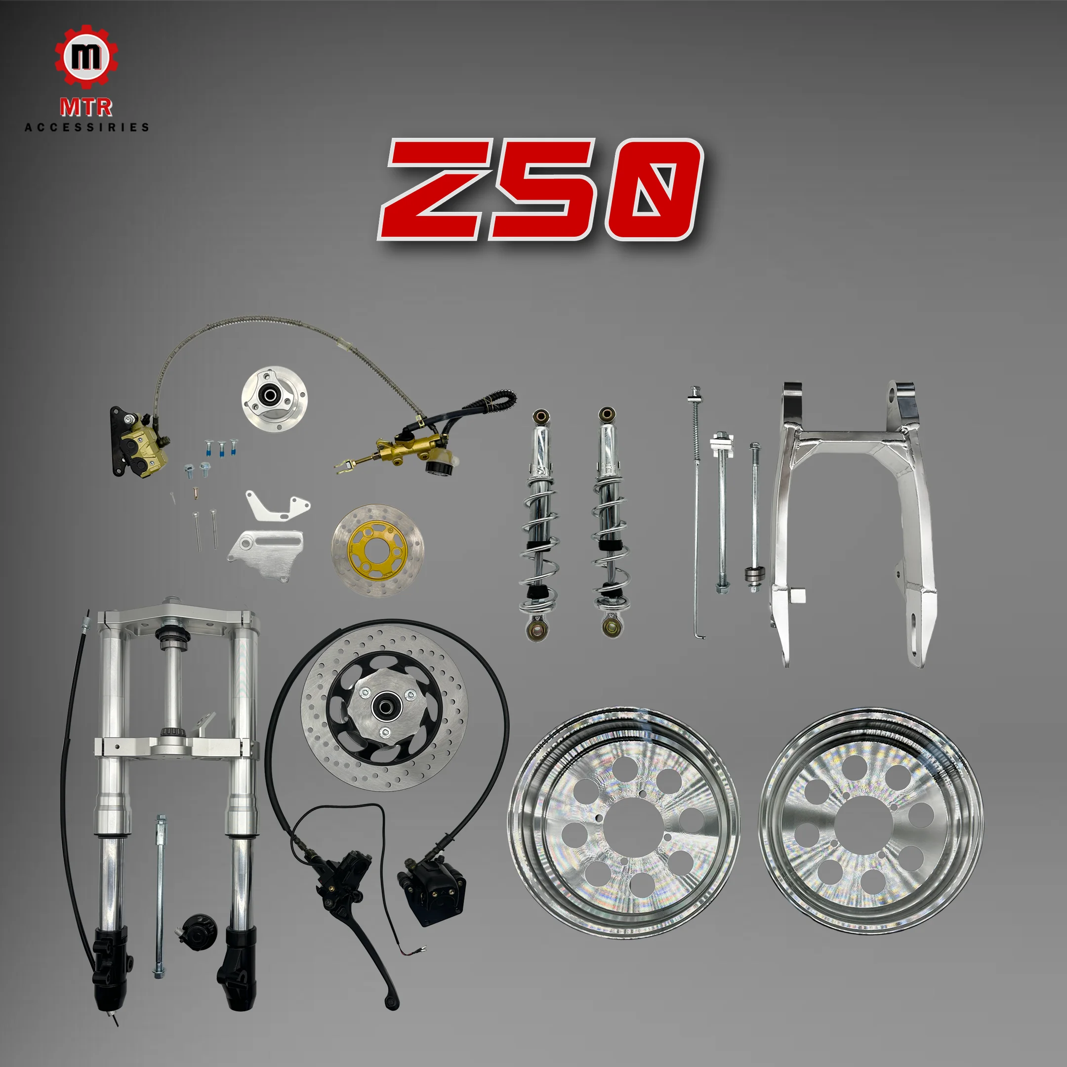 Z50 Monkey Wheels 12 inches Swing Arm Brake Front Fork Set Shock Absorber Kit for HONDA Z50 Monkey