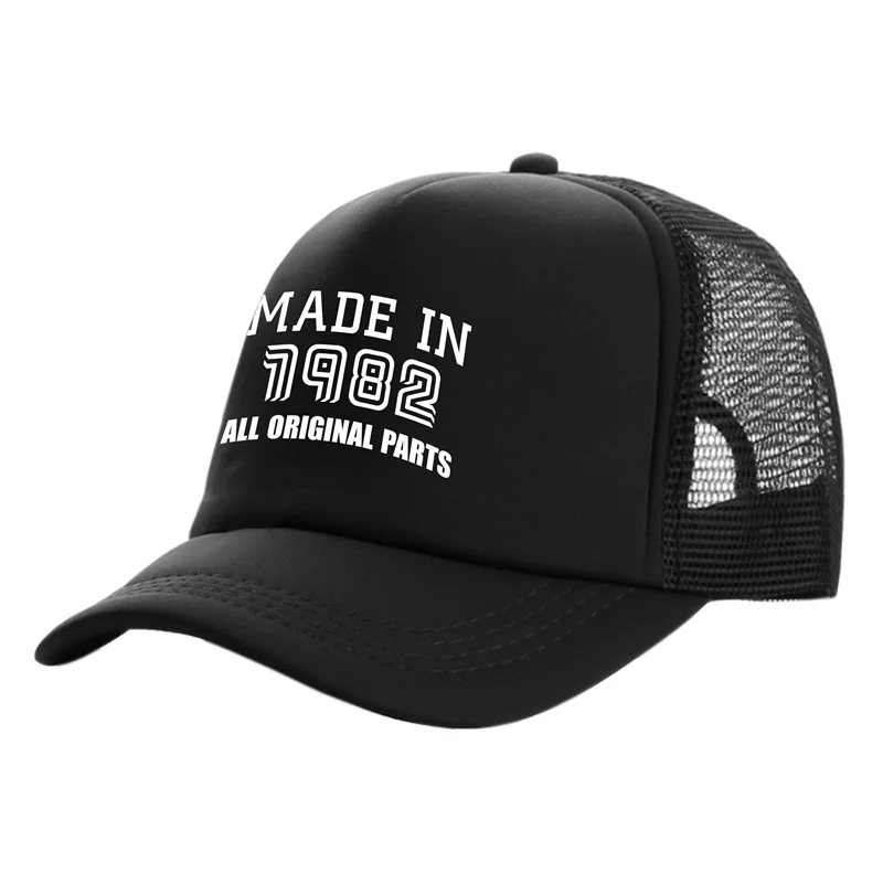 Made In 1982 Man Trucker Caps Men Cool Birthday Gift Hats Fashion Baseball Cap Summer Man Woman Mesh Caps MZ-411