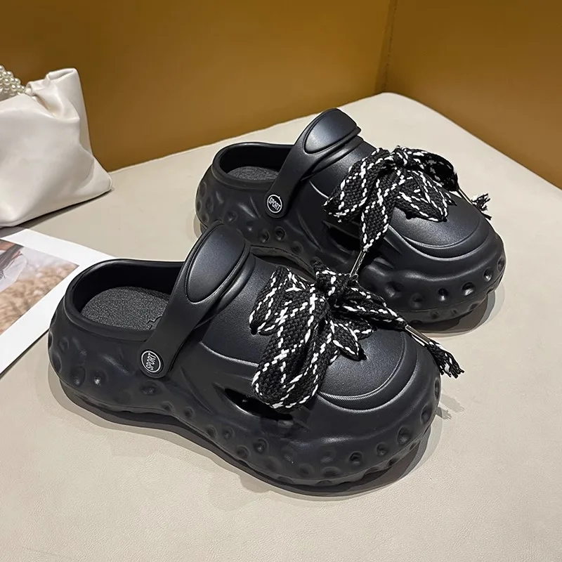 2025 sommer Herbst Plattform Hausschuhe Frau Männer Mode Clogs Mit Niedlichen DIY Hund Schnürsenkel Paare Indoor Straße Rutschen Plus Größe – Detail 8
