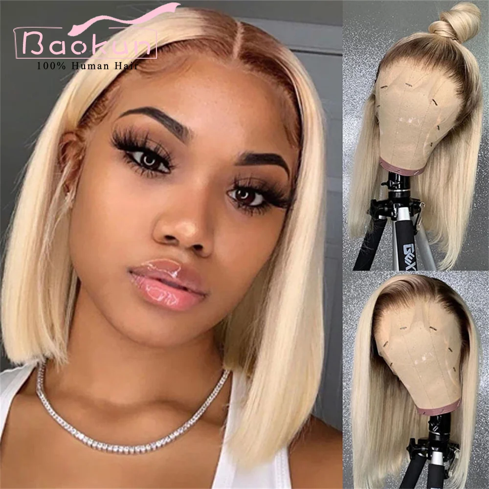 

13x4 Ombre Blonde Bob Wig Lace Front Human Hair Wigs For Women 4 613 HD Lace Frontal Wig 13x6 Human Hair 360 Lace Frontal Wig