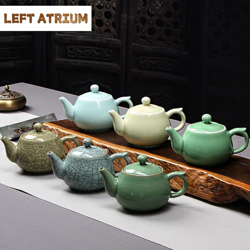 

270 мл винтажный чайник Longquan Celadon ручной работы Ge Kiln фарфоровый горшок бытовой чайник китайский чайный сервиз украшения подарки