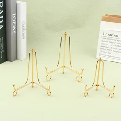 Gold Eisen Displayst änder Handwerk Halterung Buchhalter Foto Sockel Schüssel Schüssel Rahmen Bild platte Rack Staffelei Lagerung Dekoration