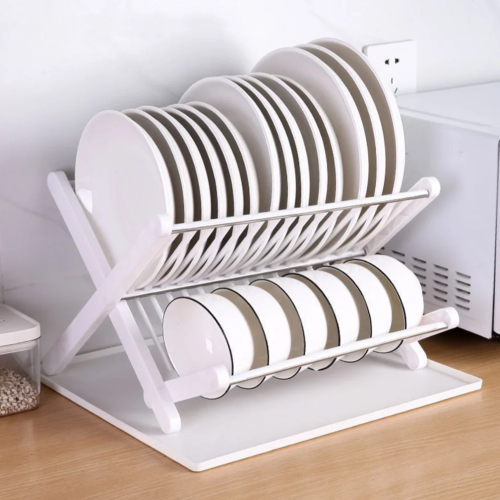 

Drainer Clothes Drying Racks Folding Dish Organizer White Stainless Steel Counter