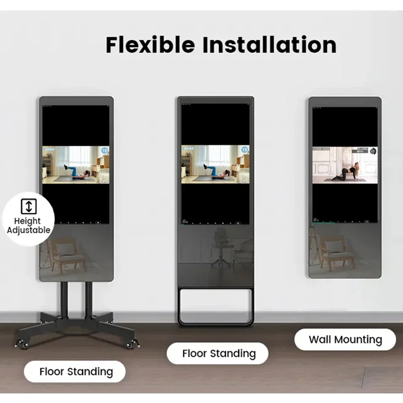 Home Smart Gym Exercise Mirror Fitness Touch Screen Lcd Display Intelligent Interactive Workout Mirror factory outlet