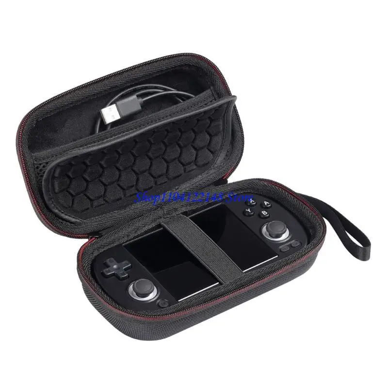 

P9FA Protector Case Storage Box for RG40XX H Scratchproof Bag Handheld Game Console Carrying Case with Mesh Pocket Lanyard