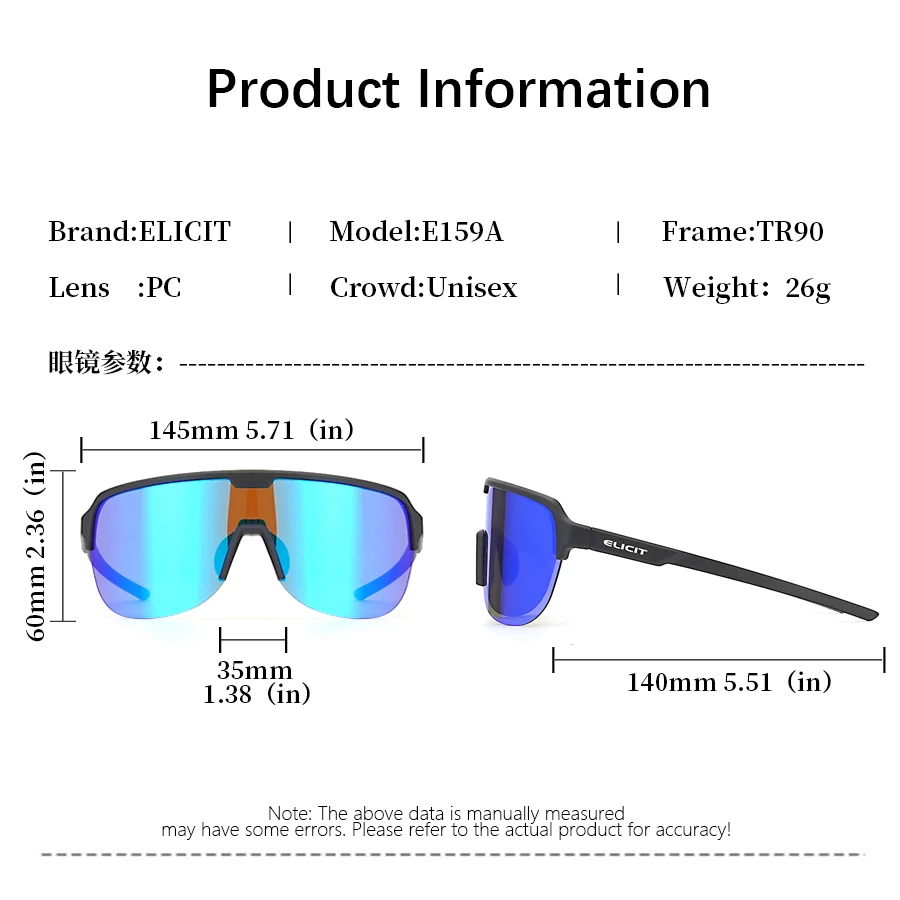 ELICIT Cycling Sunglasses Mountain Road Bike UV400 Protection Goggles Outdoor Fishing Running Bicycle Glasses For Men Women